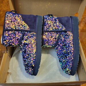 W Classic Mini Stellar Sequin UGG Boots Size 10